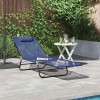 VidaXL Șezlong pliabil Bleumarin 182 x 55 x 85.5cm Textilenă 42003154