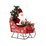 Figurina Decorativa de Craciun Sanie cu Mos Craciun, Muzica si LED, 49 cm, General