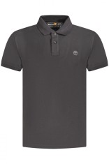 Timberland Tricou polo Millers River Pique barbati, cu logo brodat, Regular fit, Negru, S foto