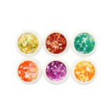 Cumpara ieftin Paiete decorative pentru unghii, rotunde, set 6 culori