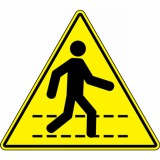 Eticheta galbena pentru podea pietonala