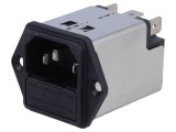 Conector alimentare AC C14 (E) tată 4A 250VAC - SCHURTER