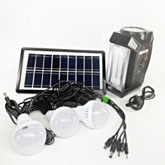 Kit Solar Lanterna LED, Lampa U, Radio FM, SD, USB MP3, 4V4Ah GD8057 foto