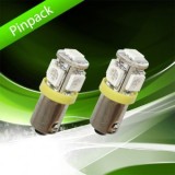 Set 2 Becuri LED Auto T4W BA9s Galben 24V 5 SMD 5050 LEDSON