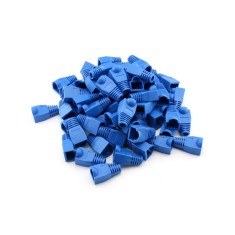 Set 100 bucati manson de protectie albastru pentru mufa UTP, retea RJ45