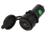 Alimentator USB 12V DC cu protecții, IP65, Quick Charge 3.0