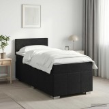 Cumpara ieftin Pat boxspring cu saltea cu headboard Negru 80 x 200 cm Tesatura