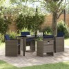 VidaXL Set de masă pentru grădină cu pernă 5 pcs Gri Rattan poli 3379970