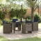 vidaXL Set de masă pentru grădină cu pernă 5 pcs Gri Rattan poli 3379970