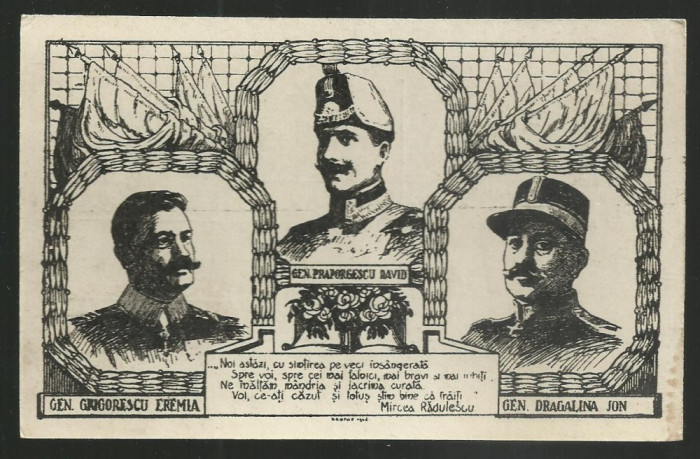 cp Romania GENERALI ROMANI MORTI IN PRIMUL RAZBOI MONDIAL - 1926