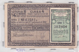 Bilet de loterie ;Loteria de Stat ;Clasa 4 ; 15 Octombrie 1935,Timbrul Loteriei