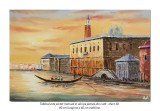 Tablou pictat manual, Palatul dogilor - Venetia (1) - 90x60cm ulei in cutit efect 3D