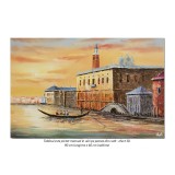 Tablou pictat manual, Palatul dogilor - Venetia (1) - 90x60cm ulei in cutit efect 3D