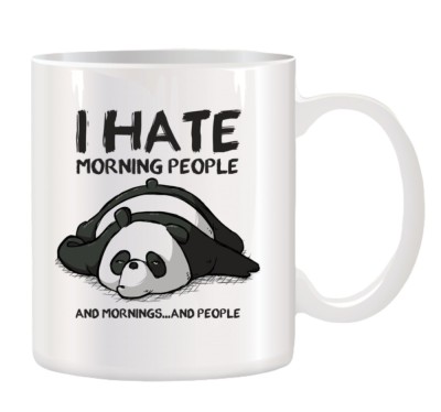 Cana alba personalizata I hate Morning, INOVATIX&amp;reg;. 330ml foto