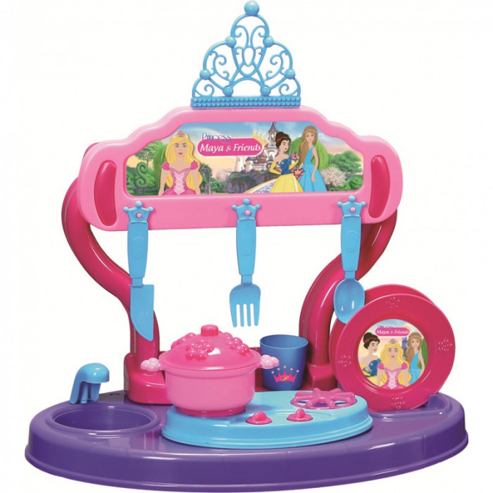 Bucatarie copii Princess Maya and Friends Ucar Toys, 15 piese