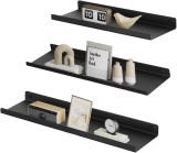 Cumpara ieftin Set 3 rafturi de perete metalice Songmics, metal, negru