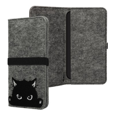 Husa Universala Kwmobile pentru telefon, Marime XL - 6.8 inch, Gri/Negru, Textil, KWM000015OJ004C foto