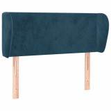 Cumpara ieftin Tablie pat cu aripioare albastru inchis 103x23x78/88 cm catifea
