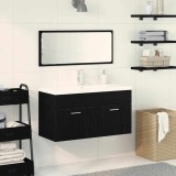 Cumpara ieftin Set de mobilier pentru baie 3 buc. Stejar Negru Lemn prelucrat