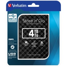 Verbatim STORE &acute;N&acute; GO 2.5 (6.35MM) GEN 2 4TB USB 3.0 BLACK