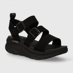 Skechers sandale RELAXED FIT femei, culoarea negru, cu platforma