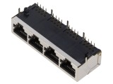 Conector RJ45 ecranat 8p8c THT 90&deg;