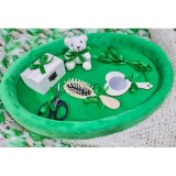 Cumpara ieftin Tavita Mot/Turta, Ovala din Catifea cu 7 Piese - Verde Deschis - TPT535