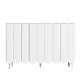 Comodă cu uși ondulate, spațiu de depozitare pentru living, hol &amp; sufragerie, 120x35x80 cm, Alb