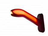 Lampa Gabarit LED Neon Semnalizare Dinamica V202008 Stanga, 24V, Brat 185mm, Alba/Galbena/Rosie, IP66/68