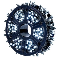 Instalatie LED 100m Alb Rece &ndash; 8 Jocuri de Lumini, Fir Negru, IP44, Pentru Interior si Exterior, Iluminare Festiva Eleganta, Durata Lunga de Viata, Al