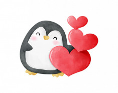 Sticker decorativ Pinguin, Multicolor, 70 cm, 5349ST foto