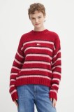 Tommy Jeans pulover din amestec de l&acirc;nă de alpaca femei, culoarea negru DW0DW21679