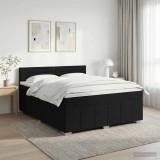 Cumpara ieftin Pat boxspring cu saltea Negru 160 x 200 cm Tesatura
