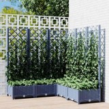VidaXL Jardinieră de grădină cu spalier,albastru gri,120x120x121,5cm, PP