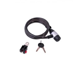 Cablu Antifurt Bicicletă, Model 1.2cm, Lungime 120cm, Set 2 Chei, Negru