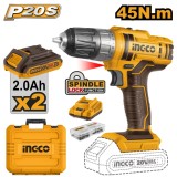 Cumpara ieftin Masina de insurubat Bormasina 45Nm 20V cu 2 Acumulatori si Geanta Ingco CDLI200528E