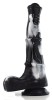 Dildo Stallion, Silicon Lichid, Negru/Alb, 25.5 cm