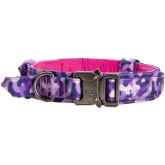 Zgarda pentru caine, marime L, circumferinta reglabila intre 46 si 54.5 cm, nylon, multicolor