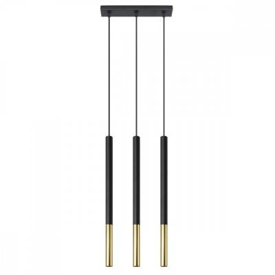 Lampă suspendată MOZAICA 3L negru/golden, Sollux Lighting foto