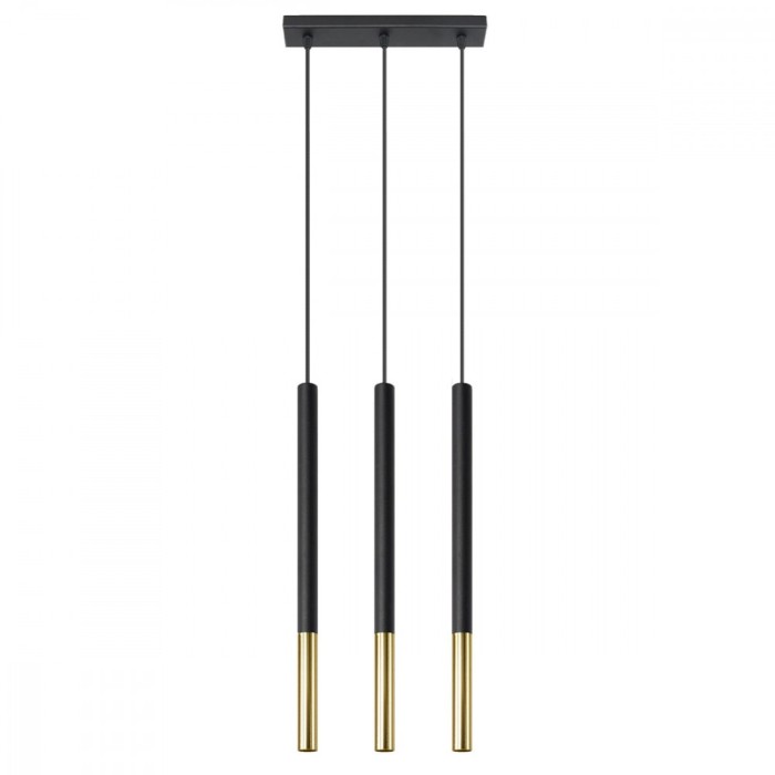 Lampă suspendată MOZAICA 3L negru/golden, Sollux Lighting