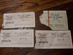 CLUJUL VECHI - BILET OPERA DE STAT - BILET CINEMA - ANII 1970 - 80 - LOT 4 BUC.
