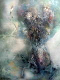 Vas cu flori ale perenitatii capodopera maestrul Ovidiu Kloska, Natura statica, Acrilic, Suprarealism
