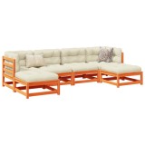 Cumpara ieftin Set mobilier de grădină cu perne, 6 piese, lemn masiv de pin
