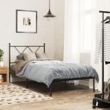 VidaXL Cadru pat metalic cu tăblie, negru, 90x200 cm 376495