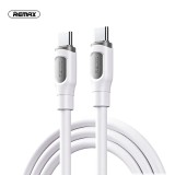 Cablu de date cu incarcare rapida REMAX RC-C111, USB-C la USB-C, 1 metru, 60W, alb
