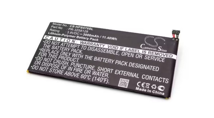 &Icirc;nlocuire baterie tabletă VHBW pentru 795065-001, PR-3258128 - 3000 mAh 3,8 V Li-polimer