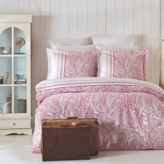 Lenjerie de pat pentru o persoana Single XL (DE), Paisley - Pink, Pearl Home, Bumbac Ranforce