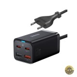 Incarcator Statie Baseus GaN3 Pro 65W 3A 2 x USB-A - 2 x USB-C Negru CCGP040101