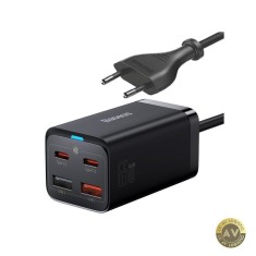 Incarcator Statie Baseus GaN3 Pro 65W 3A 2 x USB-A - 2 x USB-C Negru CCGP040101 foto