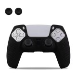 Husa silicon controller ps5, pentru joystick, 2 thumb grip, black